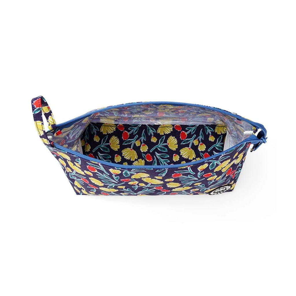 Navy Garden Large Pouches