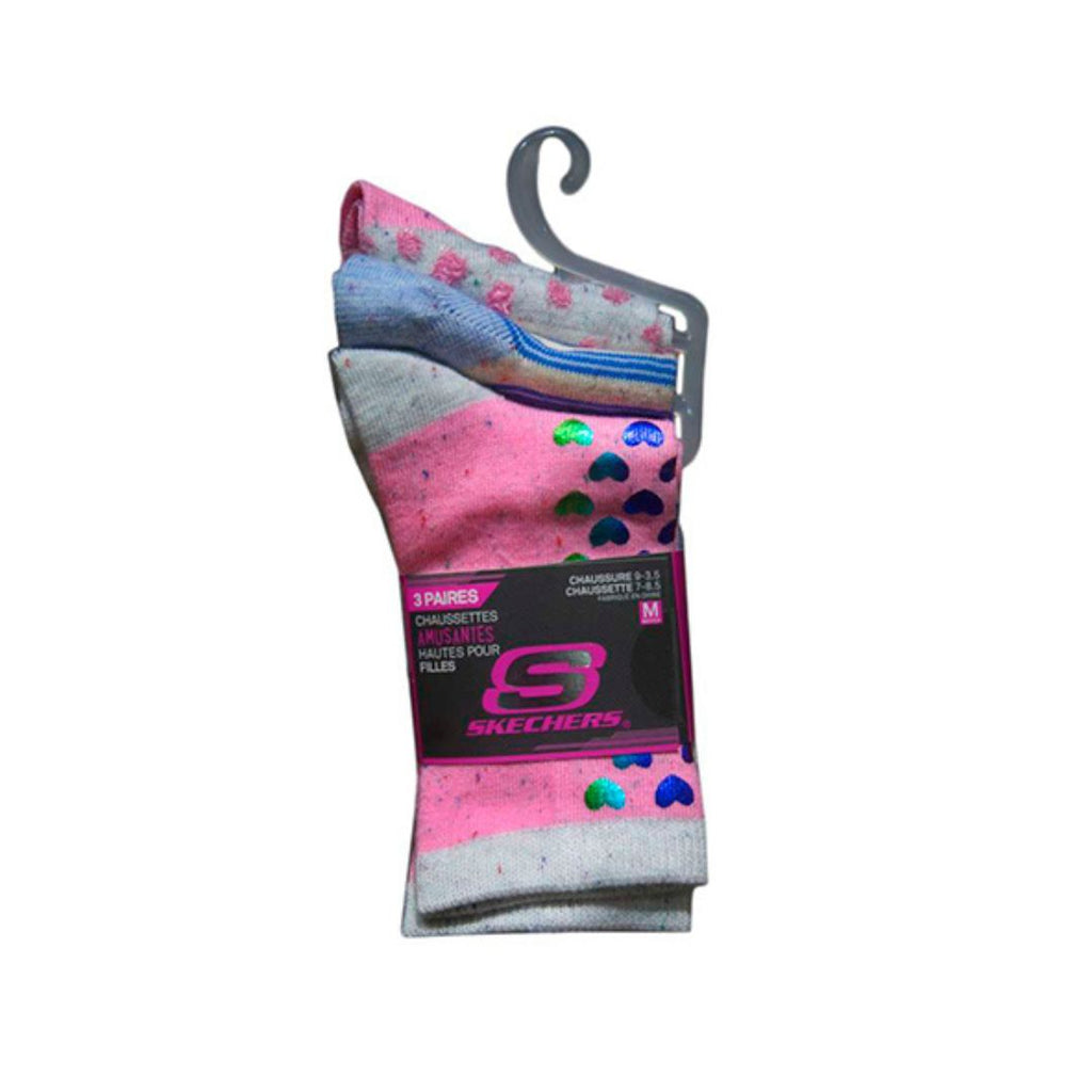 Socks 3Pk Girls Non Terry Crew