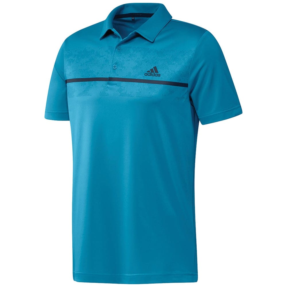 adidas Chest Print Polo Shirt - Sonic Aqua
