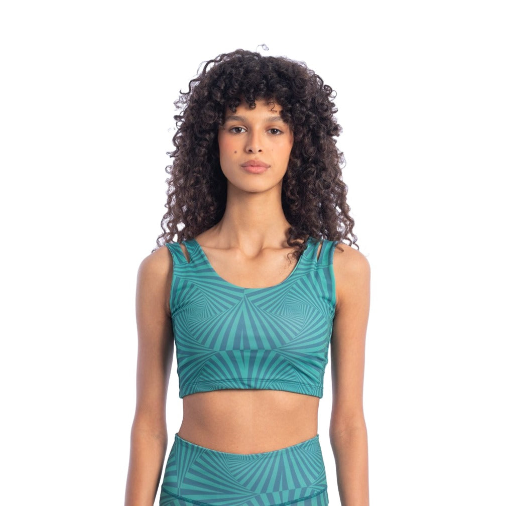 NYA Striped Retro Double Strap Sports Bra